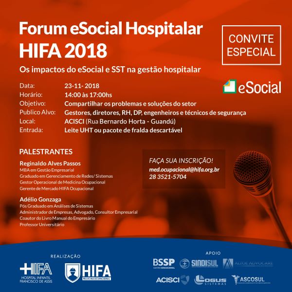 FORUM ESOCIAL HOSPITALAR HIFA 2018
